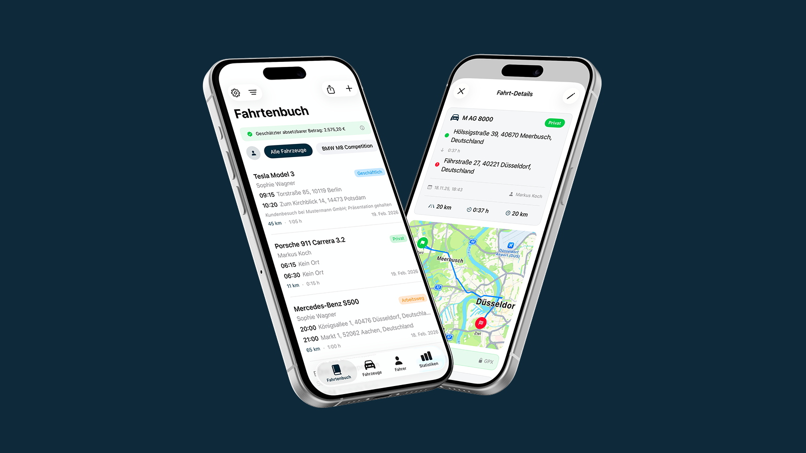 Xevono iOS App – digitales Fahrtenbuch